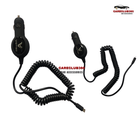 micro rubberized coiled cable car charger