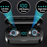 Bluetooth Earbuds Headset with PowerBank LED Digital Battery Display and Stand with Mini Stereo TWS.